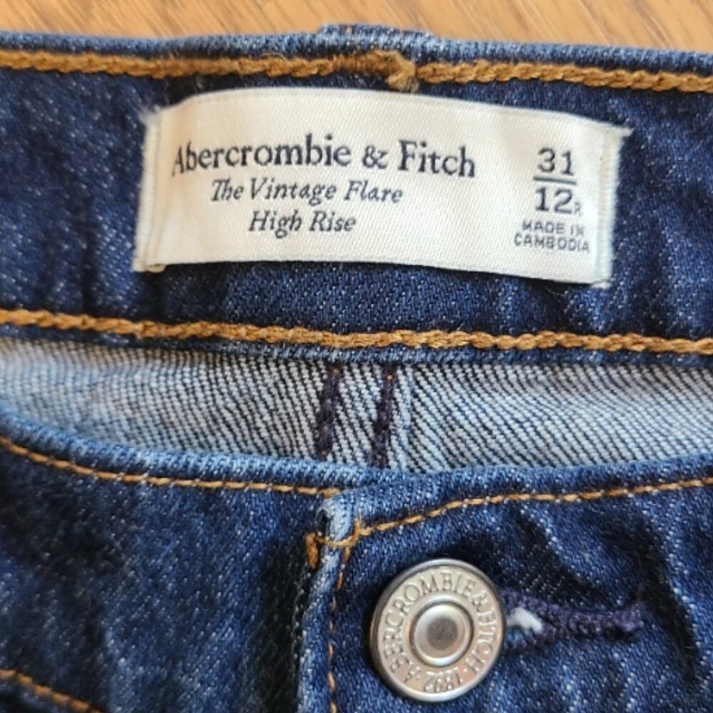 ABERCROMBIE & FITCH THE VINTAGE FLARE JEANS HIGH RISE FRONT SEAM BELL DENIM 31 - Picture 7 of 7